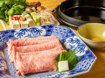 Ippin Oryori Ootaki_Sukiyaki - Savor the blissful taste of A5 Japanese black beef with the restaurant's special sauce.