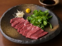 Jukusei Horumon Yamagatagyu Sumibiyakiniku Ushigatari_"Heart Sashimi" - outstanding freshness and carefully prepared for an impressive taste