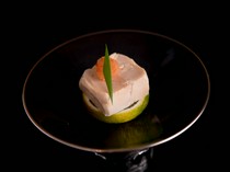 Jukusei-zushi Koshiro_"Monkfish liver" is a dish made from carefully selected ingredients from Yoichi, Hokkaido, said to be the best in Japan.