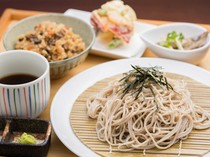 wa no mi_Soba noodles + vegetable and shrimp tempura + seasoned rice + small side dish set