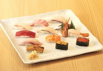 Sushi Hiroshima Ajiroya ekie branch_Premium Nigiri (12 pieces) with red miso soup