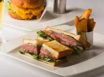  The appetizing "Steak Sandwich" features black garlic confit 