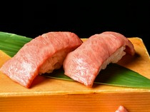 Niku to Sakana no Kyomachi Koshitsu Konjakumonogatari Sakae Branch_Meat Sushi - It brings out the original tenderness and richness of the meat to give a feeling of the high quality of the ingredients.