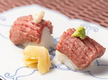  Chef's speciality "Omi beef nigiri sushi" 