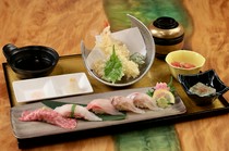 Irifune Odawara-ekimae Branch_Online reservation only: Local fish, Sagami beef nigiri and tempura set (limited quantity)