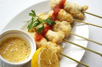  整条鱿鱼油炸饼 