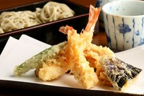 Teuchi Soba to Kamo Ryouri Jigen_"Shrimp tempura steamed"