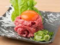 Kobe Beef Yakiniku Okatora_The delicious taste of the meat spreads throughout your mouth. The extremely fresh and blissful "Grilled Wagyu Yukhoe"