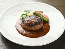 node_Wagyu beef and Kyoto pork hamburger steak with demi-glace sauce