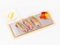 Asakusa GYUUNA Yadoki_Three types of beef tongue nigiri