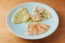 FUKU匠_烤河豚3種魚片（紫蘇蔥味、梅肉味、柚子醬油麴味）