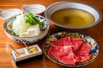 Fukusho_"Black Wagyu Beef Shabu-shabu" served with turtle soup