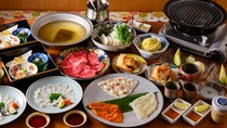 Fukusho_Grilled tiger pufferfish and Japanese black beef shabu-shabu course