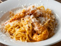 RESTAURANT ASADOR CarneSio_Spaghetti with Red Rice Prawn and Tomato Sauce - The depth of the Prawn, the acidity of the tomatoes, and the mildness of the cream are a perfect match!