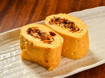 Kachaguriya_Anagomaki (Anago egg roll) - The elegant taste of conger eel spreads along with the gentle texture of the egg.