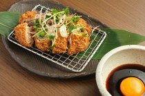 Kimukatsu Ebisu Branch_Single item: Autumn kimukatsu (fried pork cutlet) and spiced vegetable moon viewing cutlet