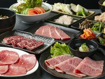 Kyoto Yakiniku-dokoro Kihara_(Only food) Luxurious 7,150 JPY Course with Special Skirt Steak and Yaki-shabu - Fully satisfying.