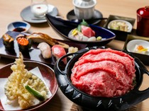 Shabu-shabu & Sushi Hassan_lack Wagyu Beef Sukinabe / Sushi Kaiseki with premium all-you-can-drink - Savor Kuroge Wagyu beef and Japanese cuisine.