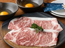  入口即化的口感！薄切里肌的鮮美滋味更顯突出的『大份日本黑毛和牛壽喜燒（2片）』 