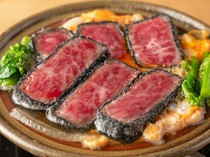 Waniku Shokudo Wa Wa Wa_A fusion of deliciousness and beauty: "Bamboo charcoal sirloin mini cutlet bowl (seasonal dish)"