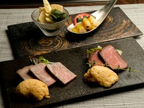 Kobe Teppan Steak Iwasaki_"Compare two types of roast beef" and discover the different flavors of each cut