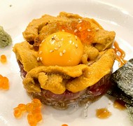 Uni and Meat Yukhoe Millefeuille