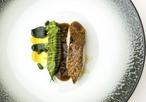 Le jardin fukui_Char-grilled blackthroat seaperch micuit with Kuzuryu maitake mushroom sauce