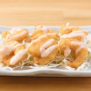 Juicy shrimp with mayonnaise