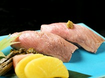 Hidagyu Sukiyaki Nakabashi Wakachiya_"A5 Hida Beef Nigiri" carefully packed into each bite