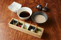 Kagurazaka Shabu-shabu Fuga_A wide variety of carefully selected sauces and condiments to suit your taste or change the flavor.