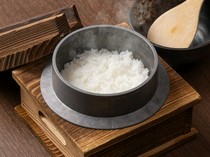 rice cooked in a pot