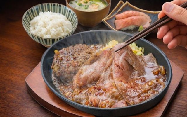 1. 新宿亭 大阪梅田 清真和牛 烤肉 牛排 炸牛排餐厅