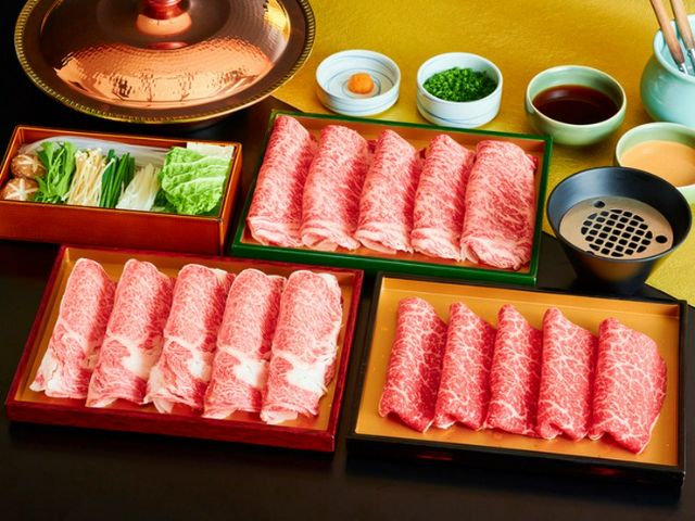 Kobe Beef and Omi Beef. Selected Brand Wagyu Beef to be compared in Sukiyaki