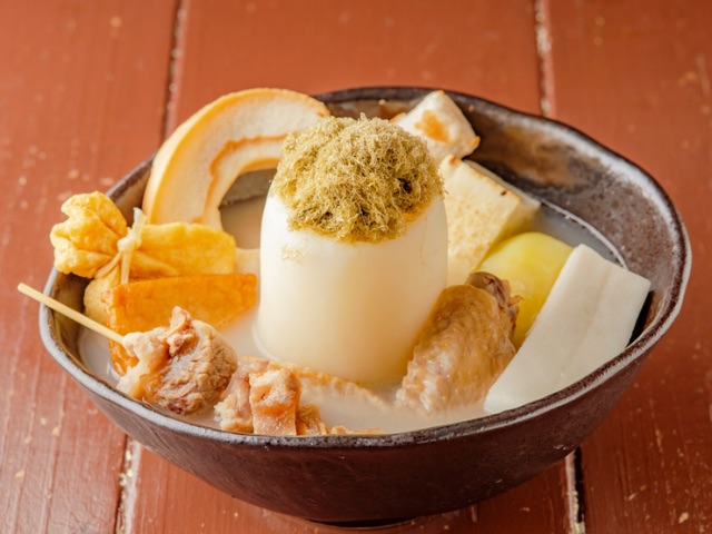 Guests will smack their lips at the specialty oden gently boiled in chicken soup