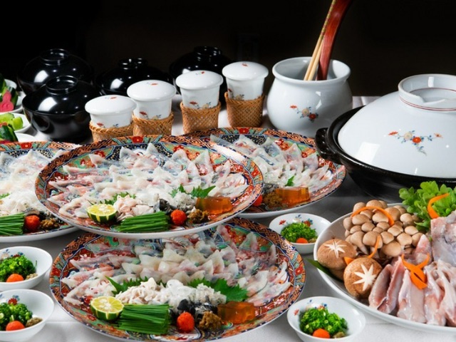 The luxury of enjoying Fugu Courses in high class Japanese restaurants throughout the city