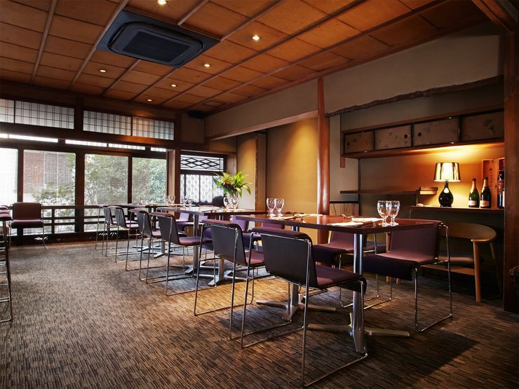 Historic Townhouses Turned Restaurants Nestled in the Center of a Historical Cityscape...
