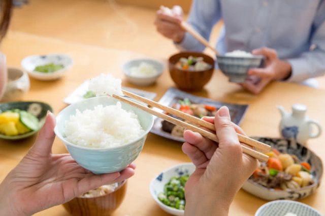 Rice in a Traditional Japanese Meal