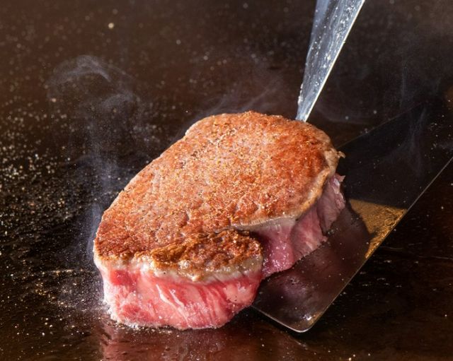 Enjoy the finest A5 grade Japanese Black Wagyu beef at a teppanyaki restaurant in a residential area