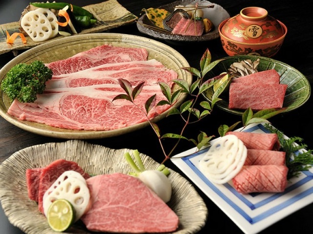Enjoy the finest Omi beef in a relaxed setting with a Japanese garden