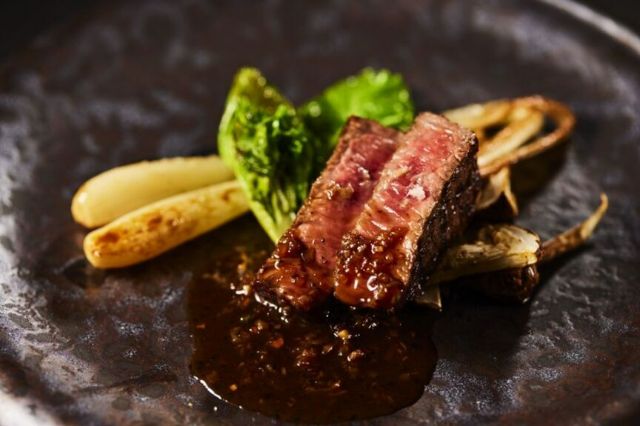 Champagne and Modern French Cuisine Enjoyed with the Night View of Ginza