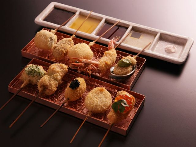 A new sensation of kushikatsu utilizing the skills of a long-established yakitori restaurant