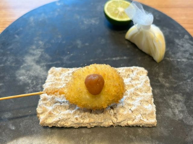 10th skewer: 'Hamachi and Cream Cheese'