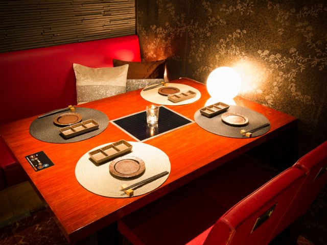 Enjoy a moment of adult conversation while savoring Kobe beef and drinks