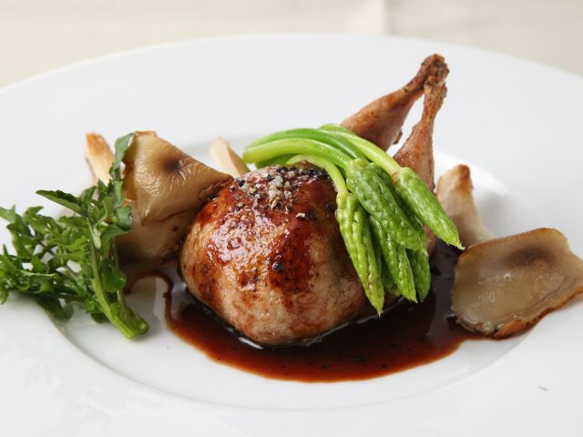 Enjoy authentic French cuisine made with carefully selected ingredients while overlooking vineyards and Mount Fuji.