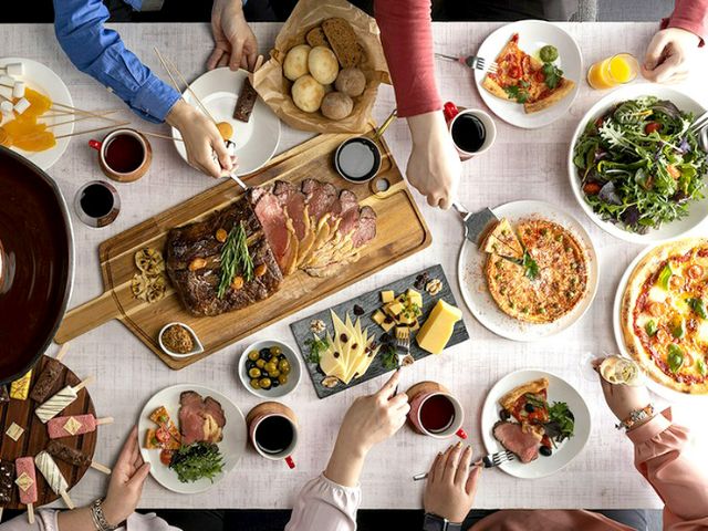 Excitement fills the air with a buffet while gazing at the magnificent view from 147 meters above ground.