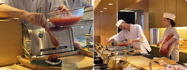 尽情享用高级寿司。在新宿“有楽町かきだ”享受全包式的主厨推荐套餐